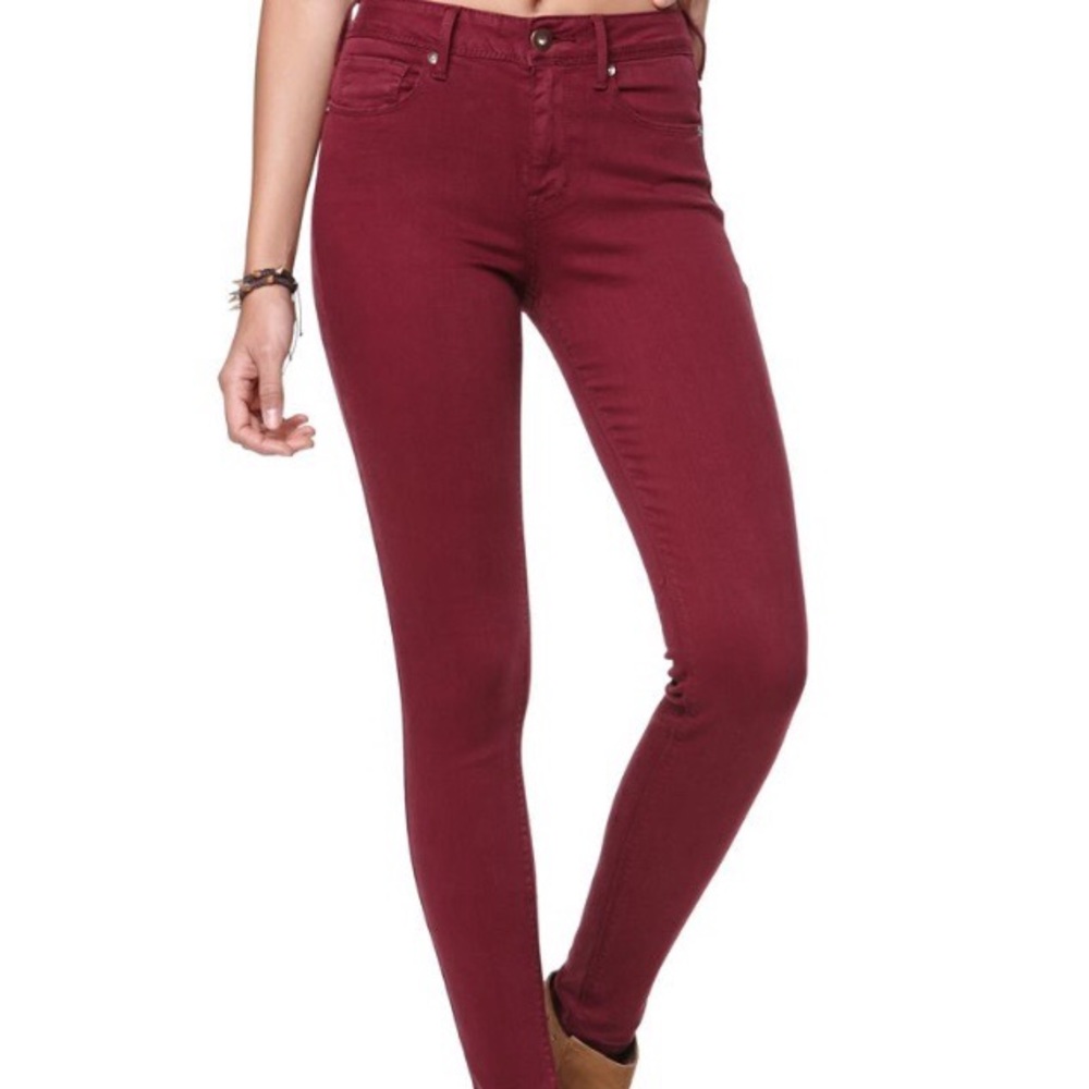 Ox Blood Skinny Jeans